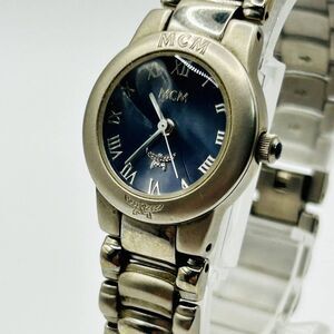 MCM Rare Silver Stainless Steel AM Line 6991 Deep Blue Dial Chain Bracelet Watch